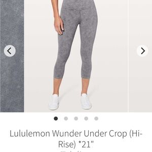 Lululemon Wunder UnderCropped Leggings Size 8